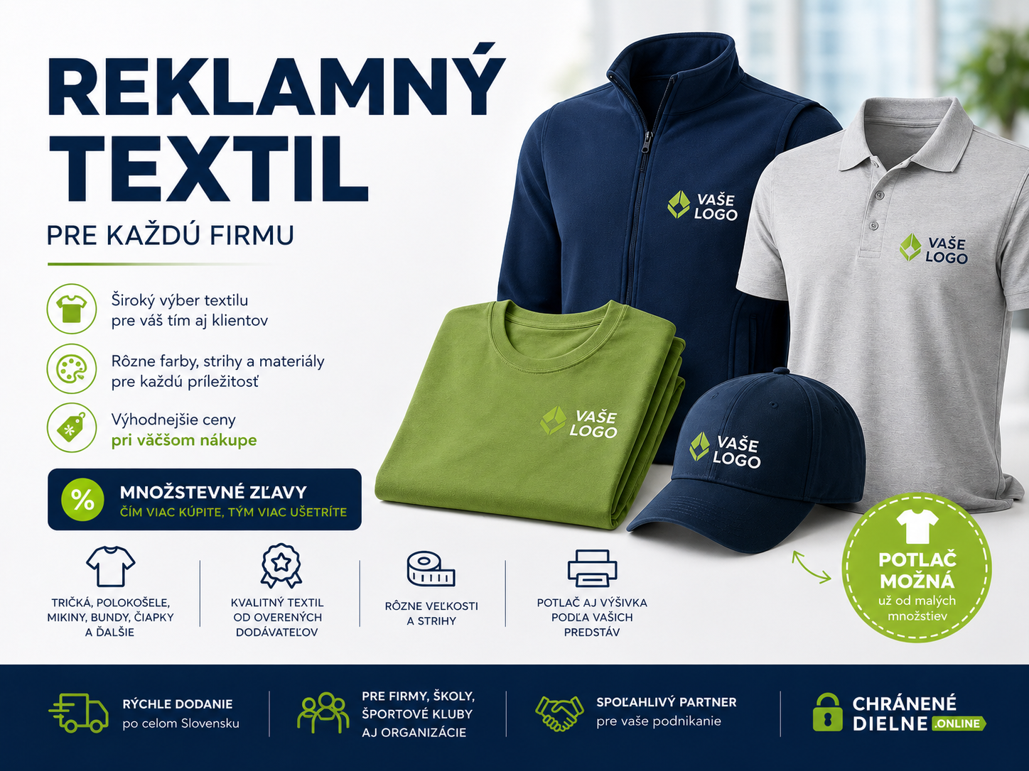 Reklamný textil s logom firmy